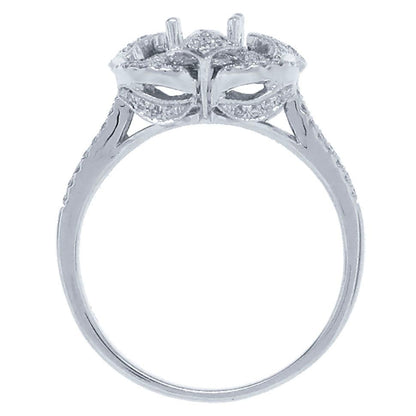 14k White Gold Diamond Semi-mount Engagement Ring - 0.33ct