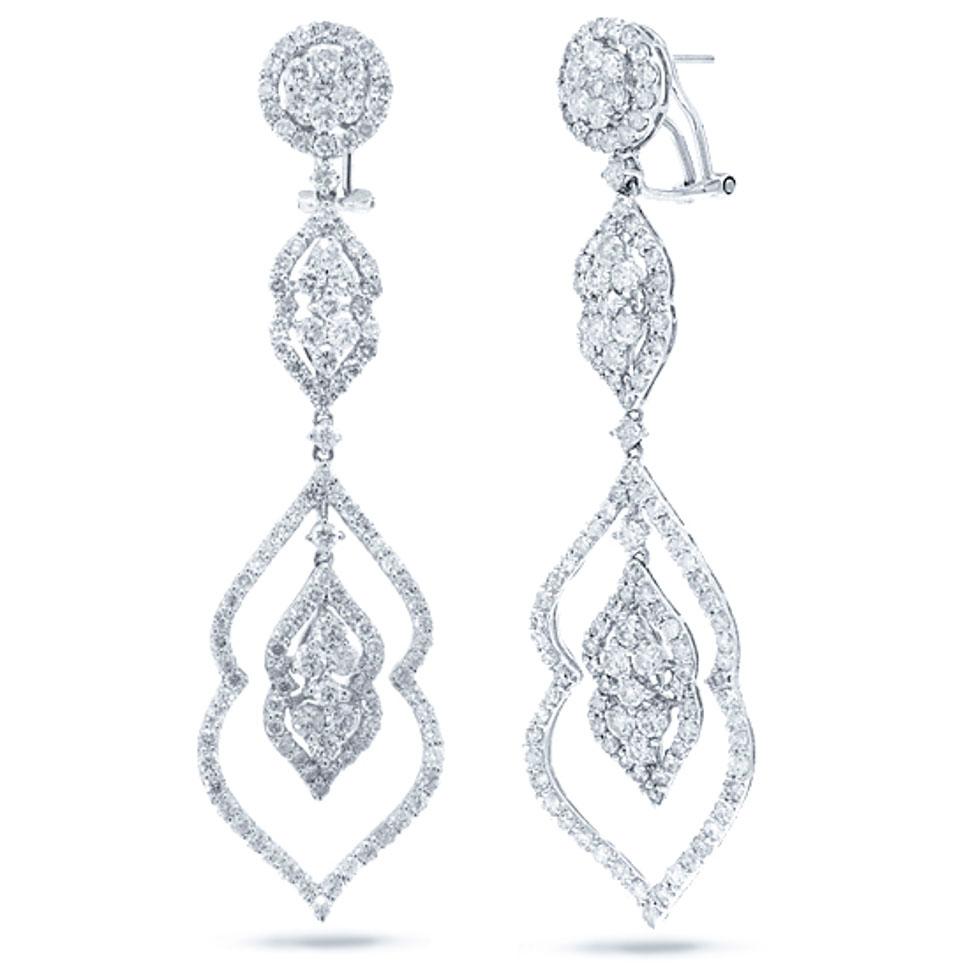 18k White Gold Diamond Earring - 5.60ct