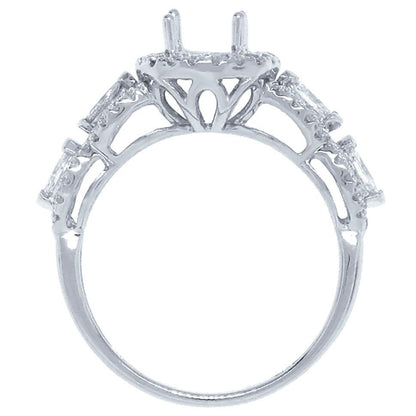 14k White Gold Diamond Semi-mount Ring - 0.77ct