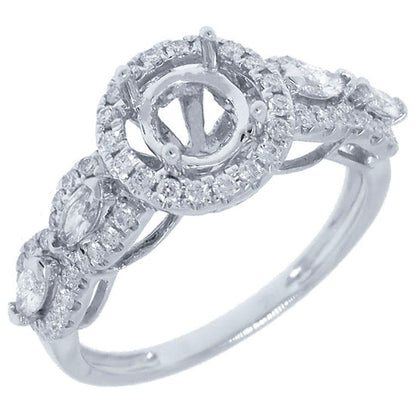 14k White Gold Diamond Semi-mount Ring - 0.77ct