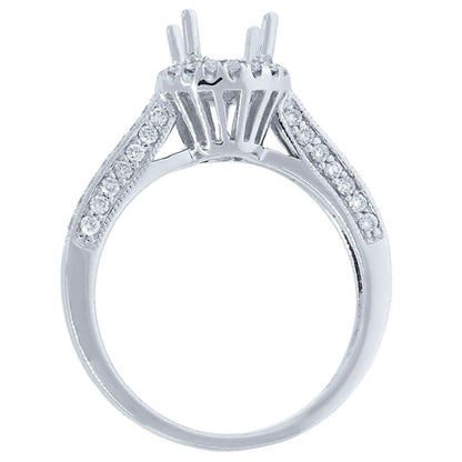 14k White Gold Diamond Semi-mount Ring - 0.48ct