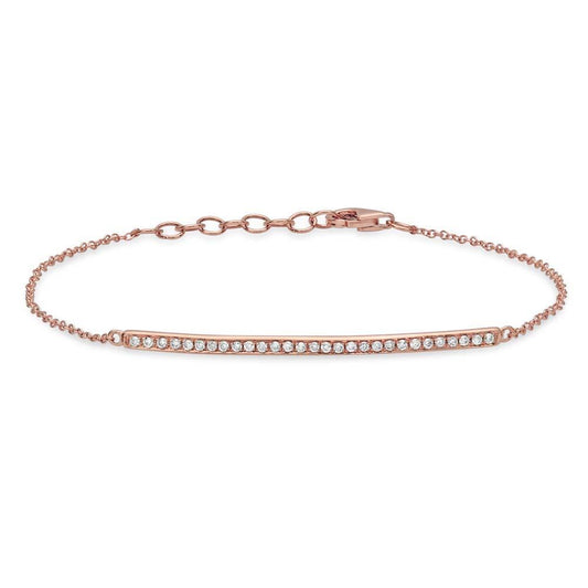 14k Rose Gold Diamond Bar Bracelet