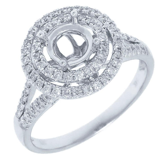 14k White Gold Diamond Semi-mount Ring - 0.42ct