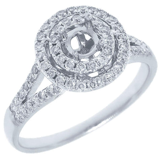 14k White Gold Diamond Semi-mount Ring - 0.38ct