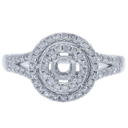 14k White Gold Diamond Semi-mount Ring - 0.38ct