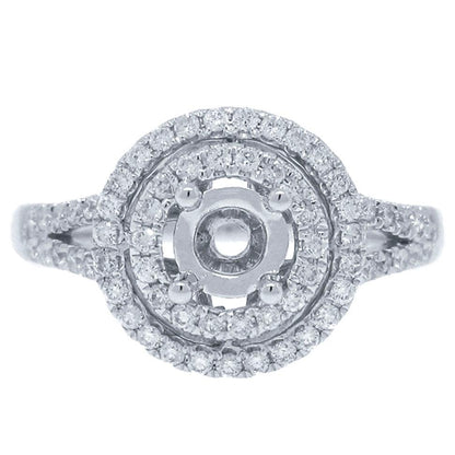 14k White Gold Diamond Semi-mount Ring - 0.41ct