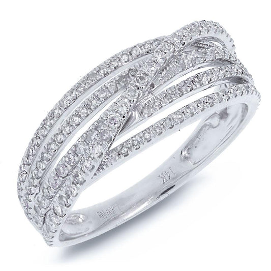 14k White Gold Diamond Bridge Ring - 0.49ct