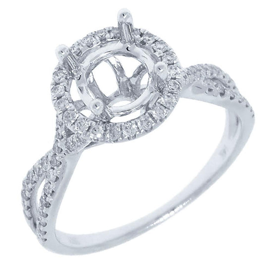 14k White Gold Diamond Semi-mount Ring - 0.36ct