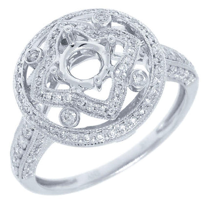 14k White Gold Diamond Semi-mount Ring - 0.66ct