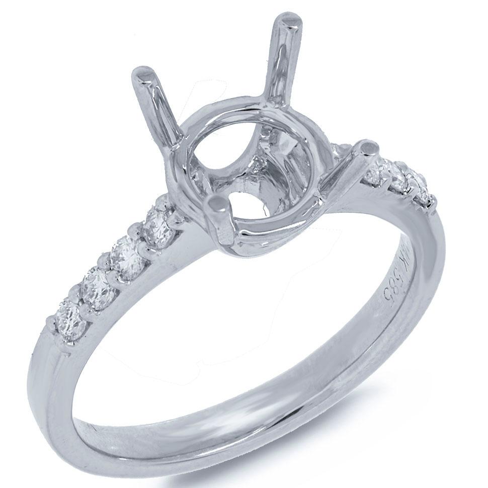 14k White Gold Diamond Semi-mount Ring - 0.24ct