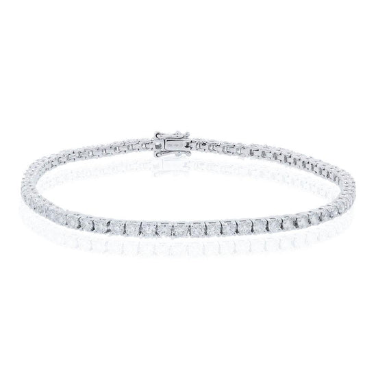 18k White Gold Diamond Tennis Bracelet - 3.08ct