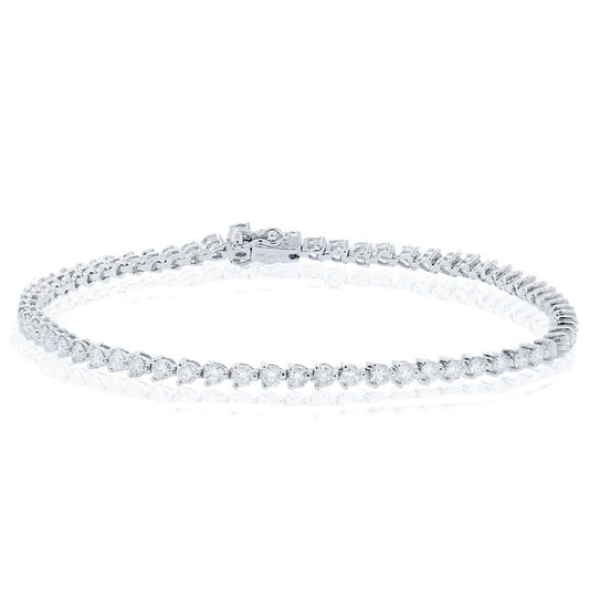 18k White Gold Diamond Tennis Bracelet - 3.06ct