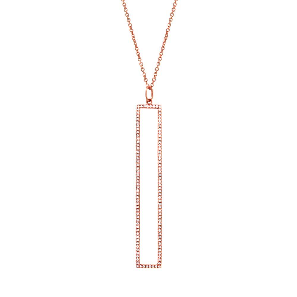 14k Rose Gold Diamond Pendant - 0.24ct