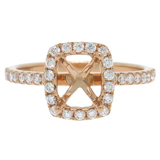 18k Rose Gold Diamond Semi-mount Ring - 0.35ct