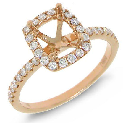 18k Rose Gold Diamond Semi-mount Ring - 0.35ct