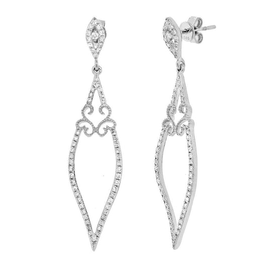 14k White Gold Diamond Earring - 0.44ct