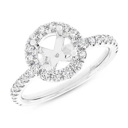 14k White Gold Diamond Semi-mount Ring - 0.64ct