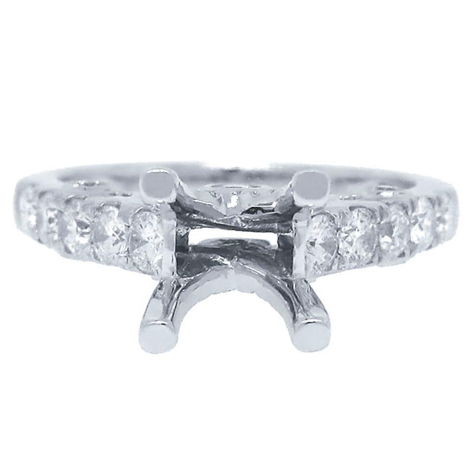 14k White Gold Diamond Semi-mount Ring - 0.60ct