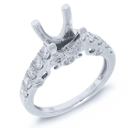 14k White Gold Diamond Semi-mount Ring - 0.60ct