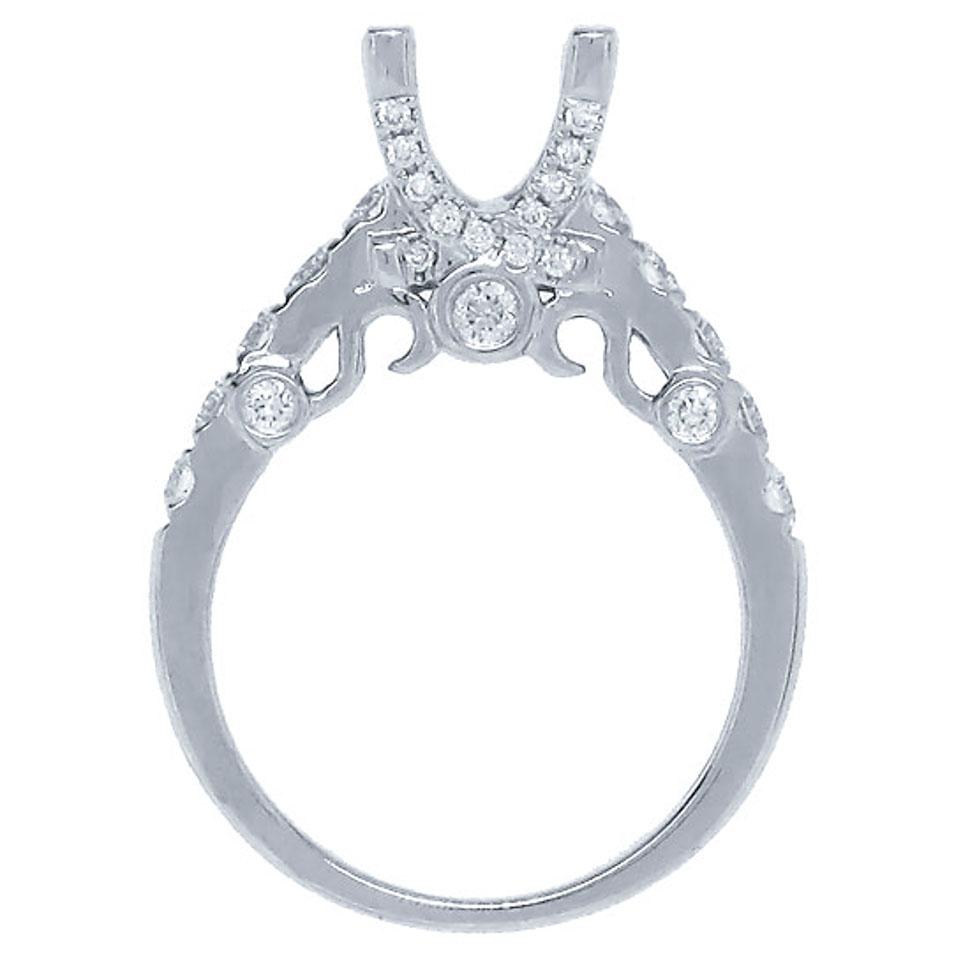 14k White Gold Diamond Semi-mount Ring - 0.60ct