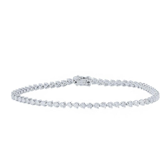 18k White Gold Diamond Tennis Bracelet - 3.76ct