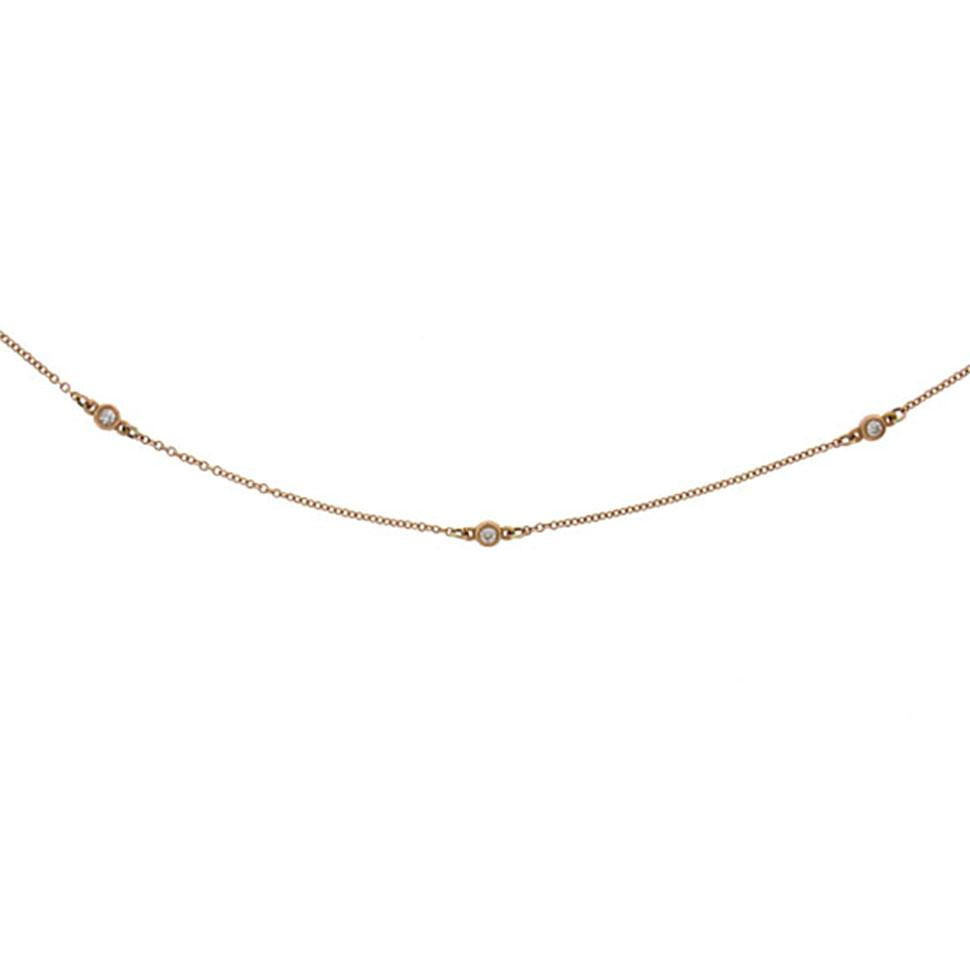 18k Rose Gold 16-18'' Diamonds by the Yard Chain - 0.29ct