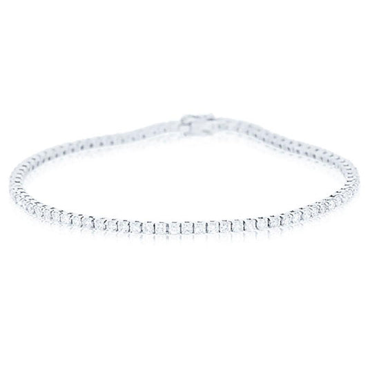 18k White Gold Diamond Tennis Bracelet - 2.45ct