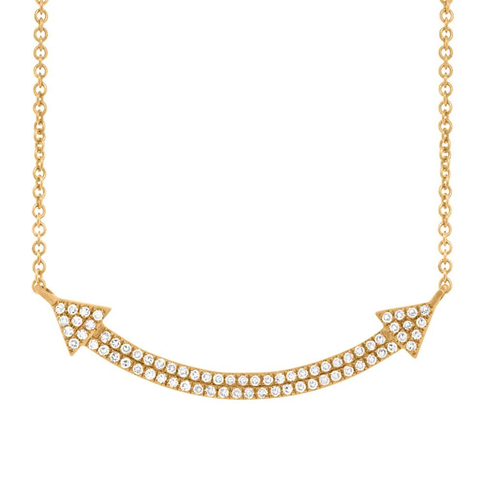 14k Yellow Gold Diamond Pave Necklace - 0.19ct