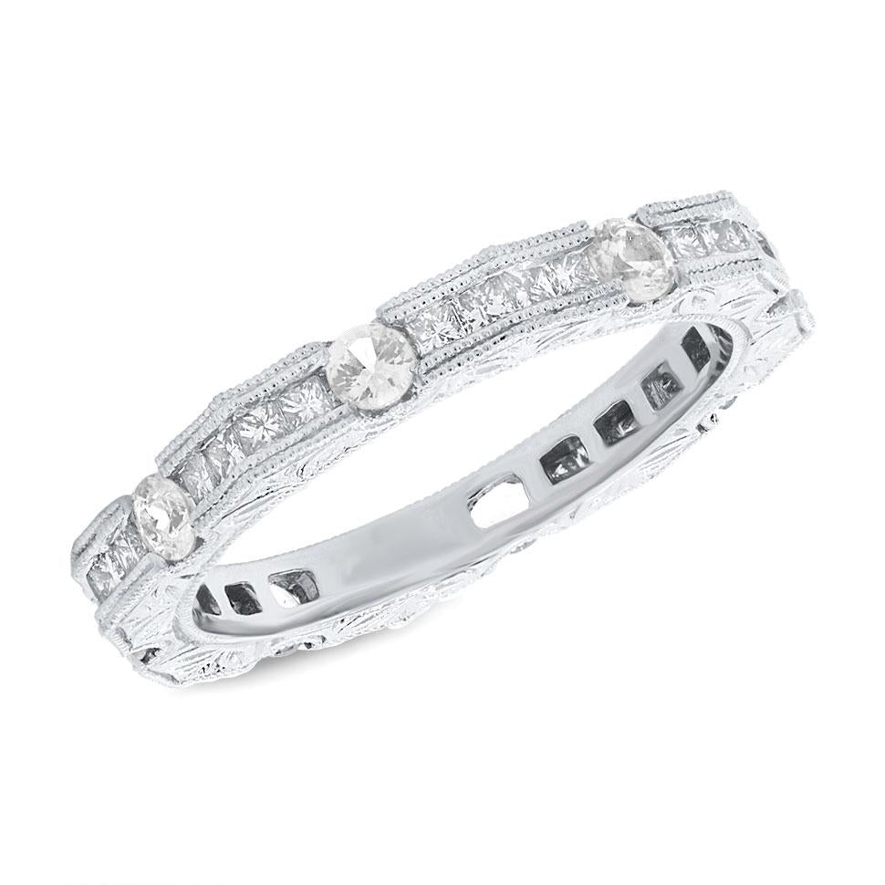 14k White Gold Diamond Lady's Ring - 1.10ct