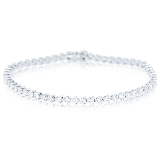 18k White Gold Diamond Tennis Bracelet - 3.98ct