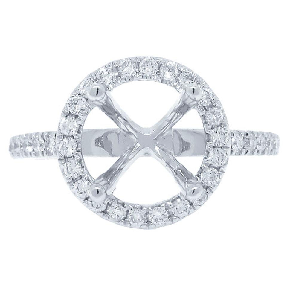 14k White Gold Diamond Semi-mount Ring - 0.38ct