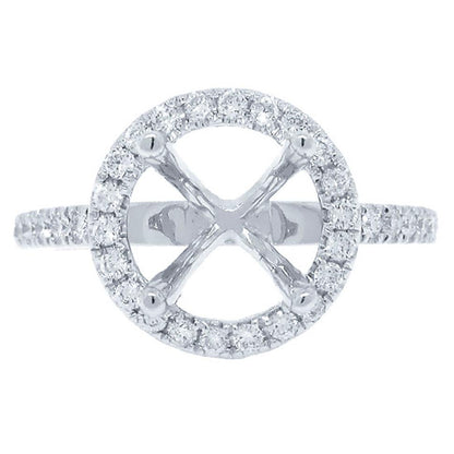 14k White Gold Diamond Semi-mount Ring - 0.38ct