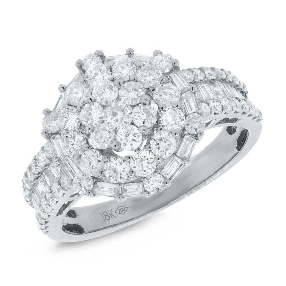 18k White Gold Diamond Lady's Ring - 1.60ct