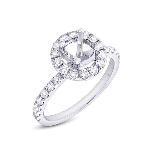 14k White Gold Diamond Semi-mount Ring - 0.71ct