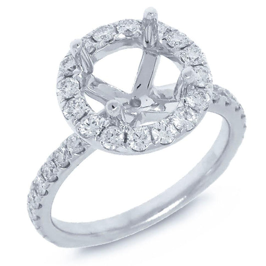 14k White Gold Diamond Semi-mount Ring - 0.86ct