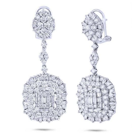 18k White Gold Diamond Earring - 4.82ct