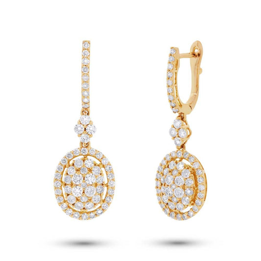 18k Yellow Gold Diamond Earring - 1.70ct