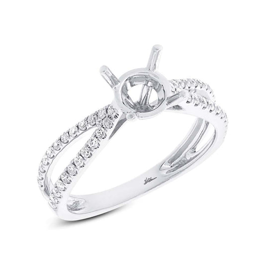 14k White Gold Diamond Semi-mount Ring - 0.33ct