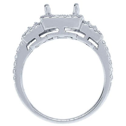 14k White Gold Diamond Semi-mount Ring - 0.58ct