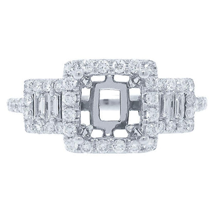 14k White Gold Diamond Semi-mount Ring - 0.58ct