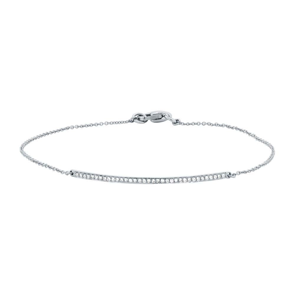 14k White Gold Diamond Bar Bracelet