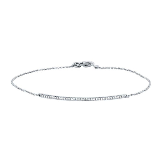 14k White Gold Diamond Bar Bracelet