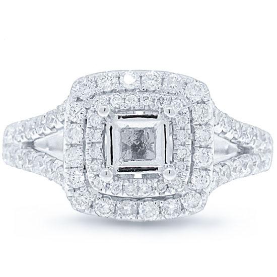 14k White Gold Diamond Semi-mount Ring - 0.64ct