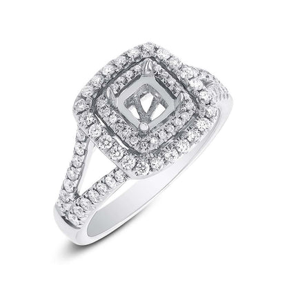 14k White Gold Diamond Semi-mount Ring - 0.57ct