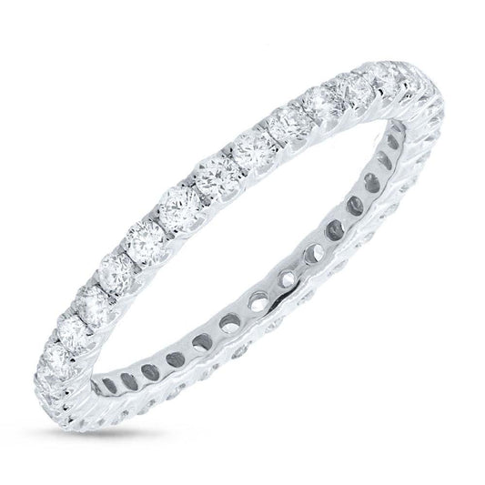 14k White Gold Diamond Eternity Band Size 7 - 0.93ct