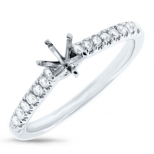 14k White Gold Diamond Semi-mount Ring - 0.24ct