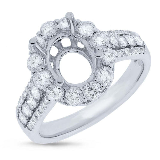 14k White Gold Diamond Semi-mount Ring - 1.19ct