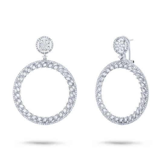 14k White Gold Diamond Earring - 2.51ct