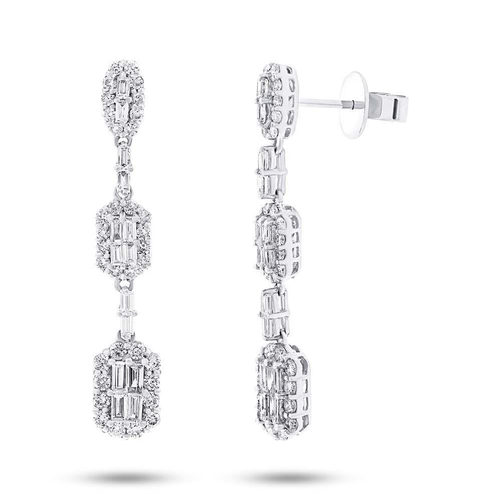 18k White Gold Diamond Earring - 1.66ct