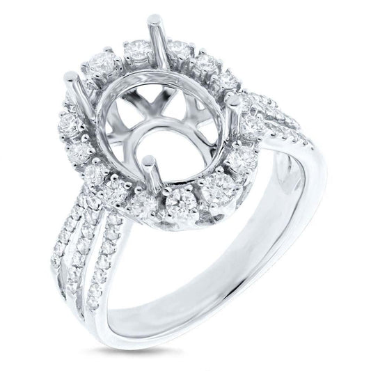 14k White Gold Diamond Semi-mount Ring - 0.73ct